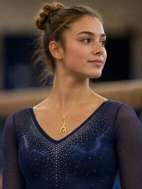 14k Yellow Gold Sports Theme Solid Polished Gymnast Necklace Charm Pendant